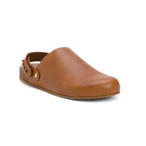 BEEK Tan Made In Mexico Leather Brant Flat Mules